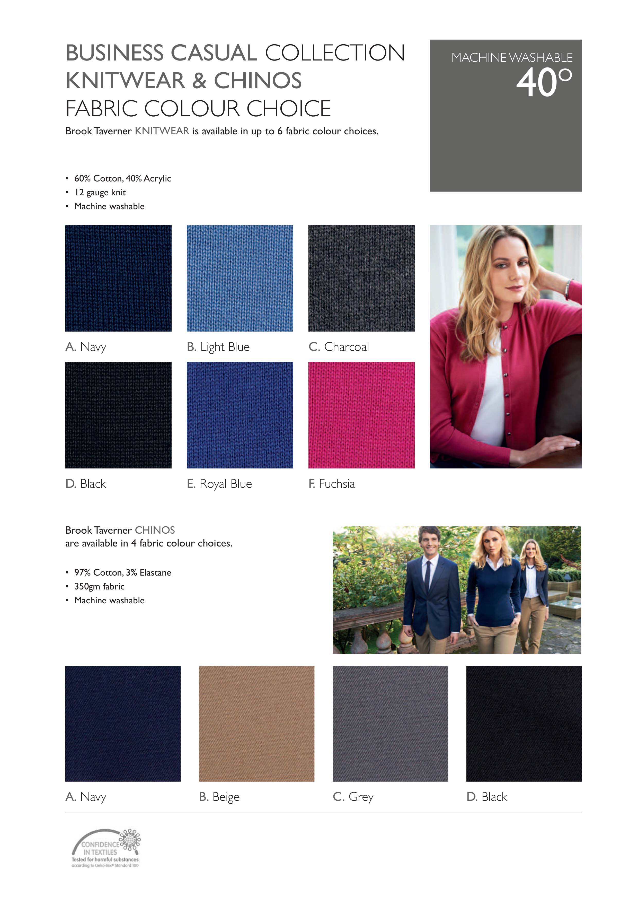 Brook Taverner Business casual fabric and colours